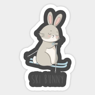 Ski Bunny Cute Rabbit, Bunny Ski Sticker